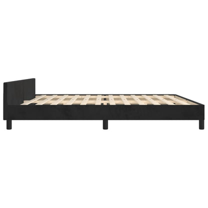 Bedframe Met Hoofdeinde Fluweel Zwart 200 x 200 cm Knopen