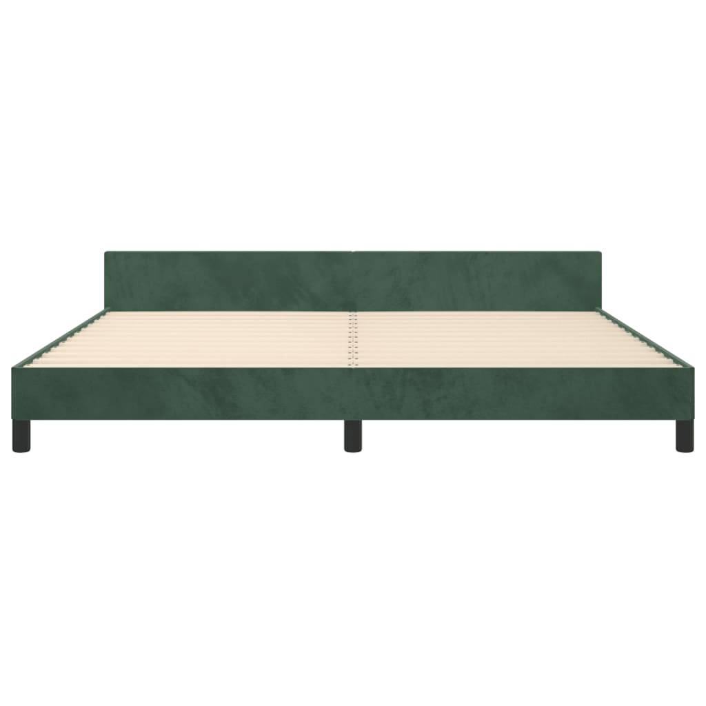 Bedframe Met Hoofdeinde Fluweel Donkergroen 200X200 Cm Donkergroen 200 x 200 cm Knopen