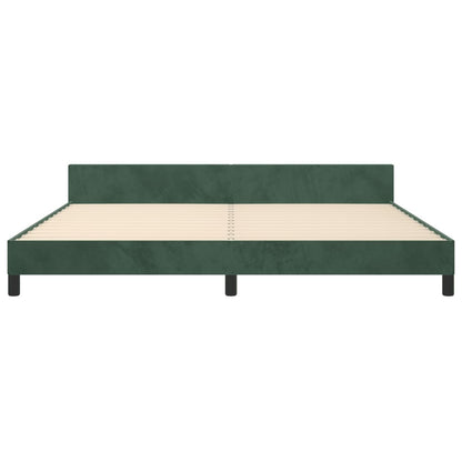 Bedframe Met Hoofdeinde Fluweel Donkergroen 200X200 Cm Donkergroen 200 x 200 cm Knopen