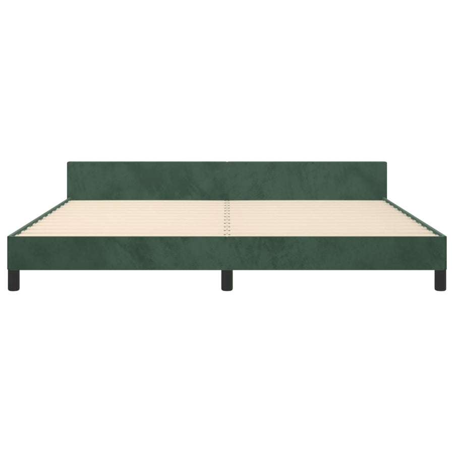 Bedframe Met Hoofdeinde Fluweel Donkergroen 200X200 Cm Donkergroen 200 x 200 cm Knopen