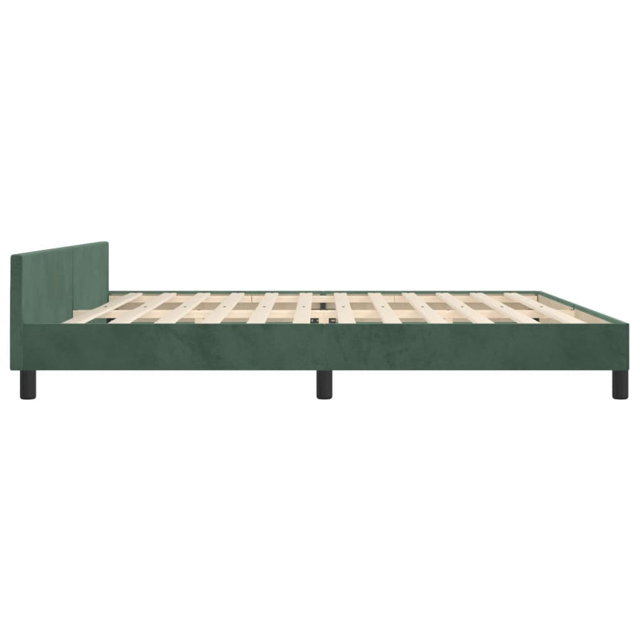 Bedframe Met Hoofdeinde Fluweel Donkergroen 200X200 Cm Donkergroen 200 x 200 cm Knopen