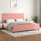 Bedframe 200x200 cm fluweel roze