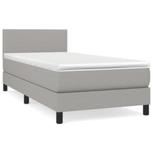 Boxspring Met Matras Stof Lichtgrijs 80 x 200 cm Effen ontwerp