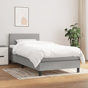 Boxspring 80x200 cm lichtgrijs met pocketvering matras