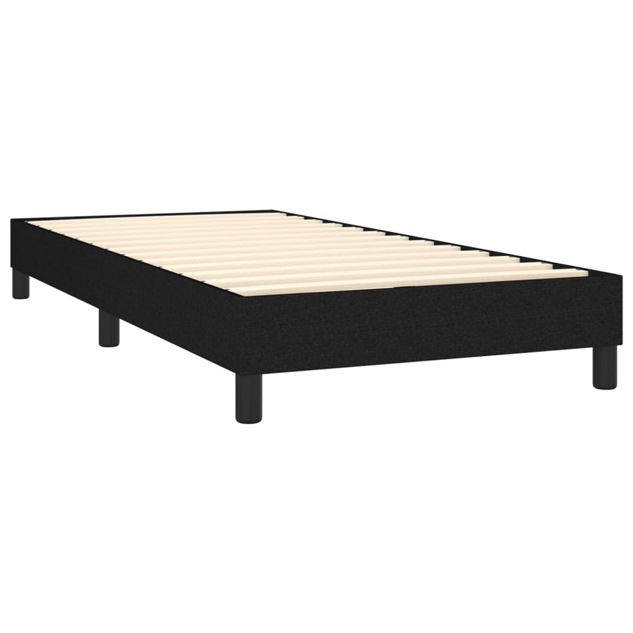 Boxspring Met Matras Stof Zwart 80 x 200 cm Effen ontwerp