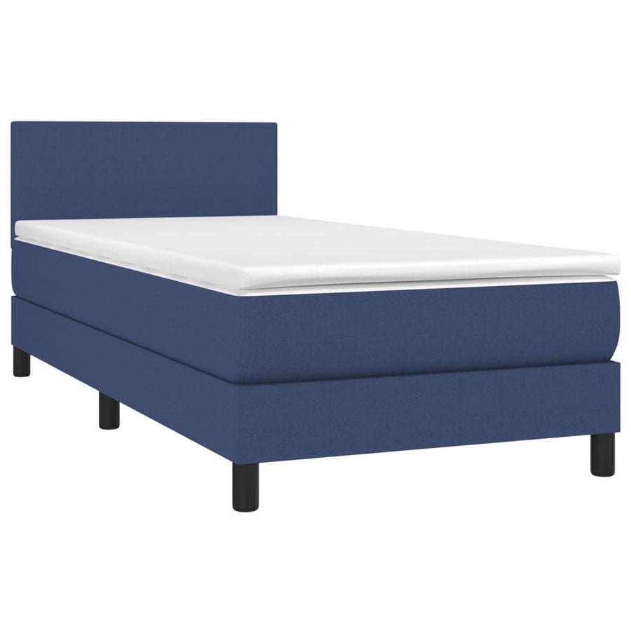 Boxspring Met Matras Stof Blauw 80 x 200 cm Effen ontwerp