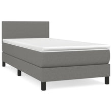 Boxspring Met Matras Stof Donkergrijs 90 x 190 cm Effen ontwerp