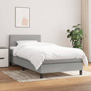 Boxspring met matras 90x200 cm lichtgrijs