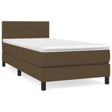 Boxspring Met Matras Stof Donkerbruin 90 x 200 cm Effen ontwerp