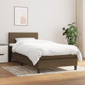 Boxspring met matras stof donkerbruin 100x200 cm