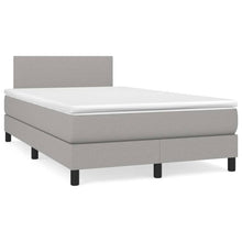 Boxspring Met Matras Stof Lichtgrijs 120 x 200 cm Effen ontwerp
