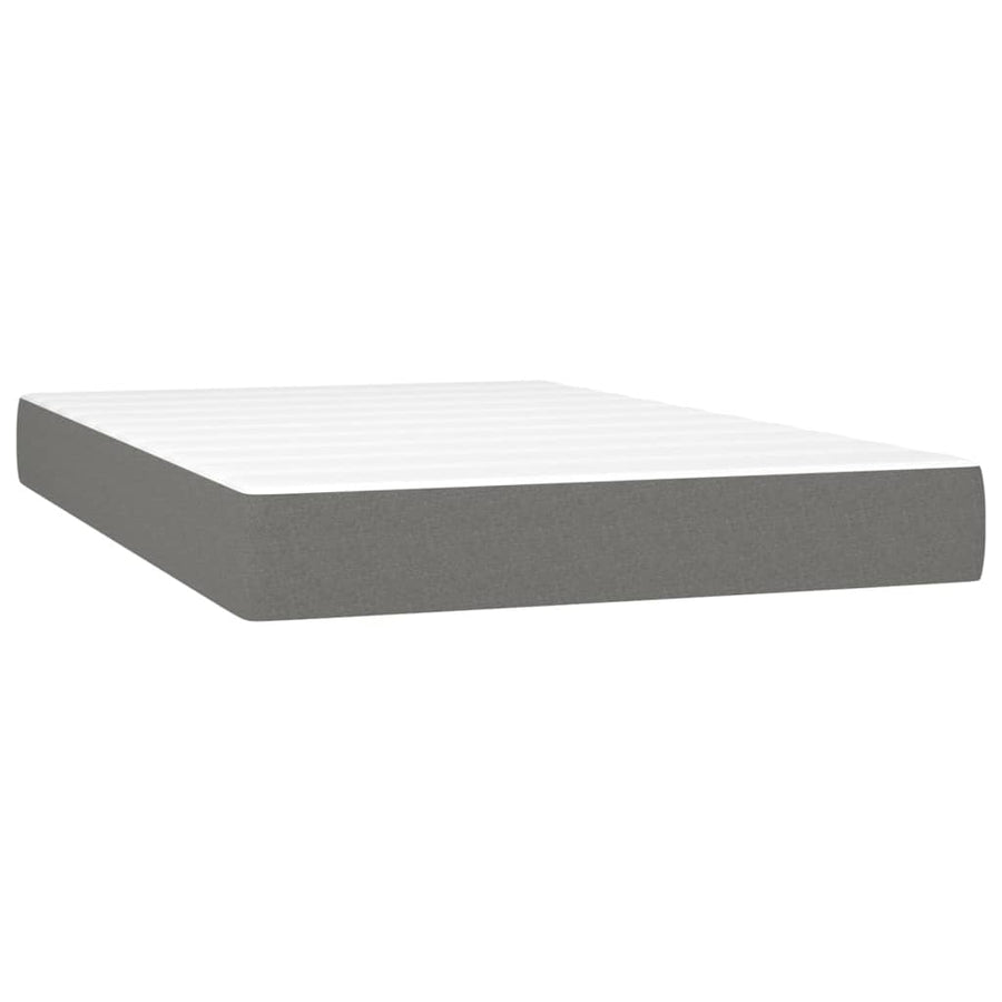 Boxspring Met Matras Stof Donkergrijs 120 x 200 cm Effen ontwerp