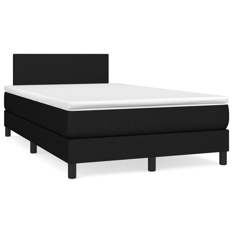 Boxspring Met Matras Stof Zwart 120 x 200 cm Effen ontwerp