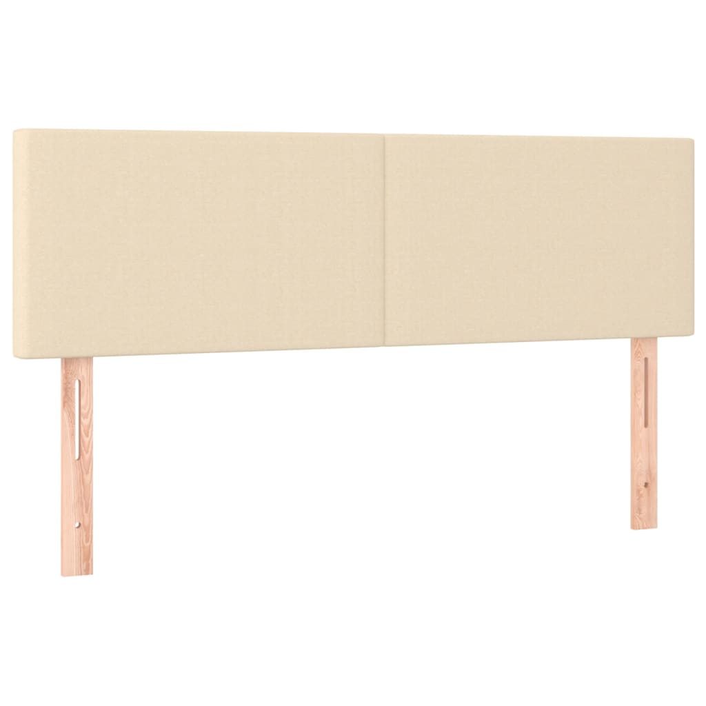 Boxspring met matras stof crèmekleurig 140x190 cm 140 x 190 cm Crème