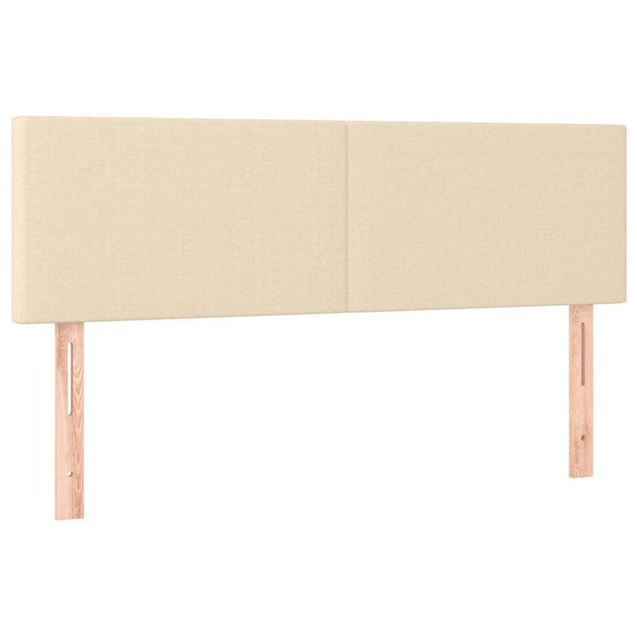Boxspring met matras stof crèmekleurig 140x190 cm 140 x 190 cm Crème