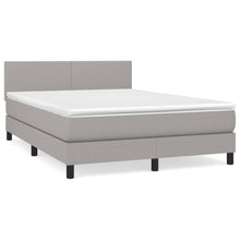 Boxspring Met Matras Stof Lichtgrijs 140 x 200 cm Effen ontwerp