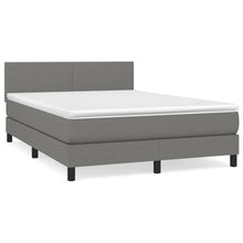 Boxspring Met Matras Stof Donkergrijs 140 x 200 cm Effen ontwerp