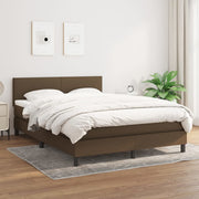 Boxspring met matras 140x200 cm donkerbruin stof