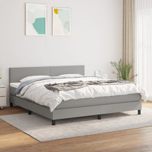 Boxspring Met Matras Stof Lichtgrijs 180 x 200 cm Effen ontwerp