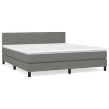 Boxspring Met Matras Stof Donkergrijs 180 x 200 cm Effen ontwerp
