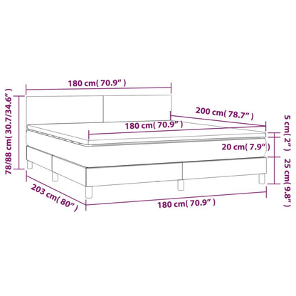 Boxspring Met Matras Stof Crèmekleurig 180X200 Cm 180 x 200 cm Effen ontwerp
