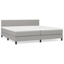 Boxspring Met Matras Stof Lichtgrijs 200 x 200 cm Effen ontwerp