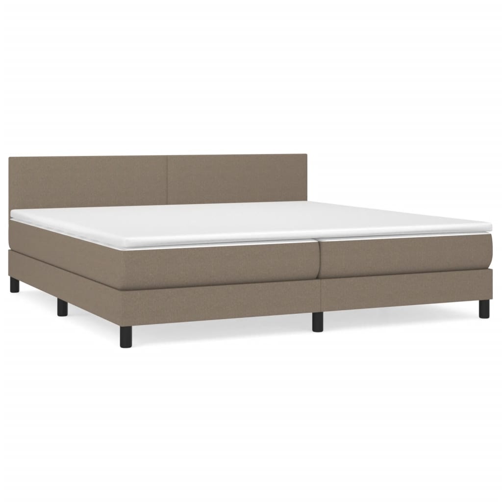 Boxspring Met Matras Stof Taupe 200 x 200 cm Effen ontwerp
