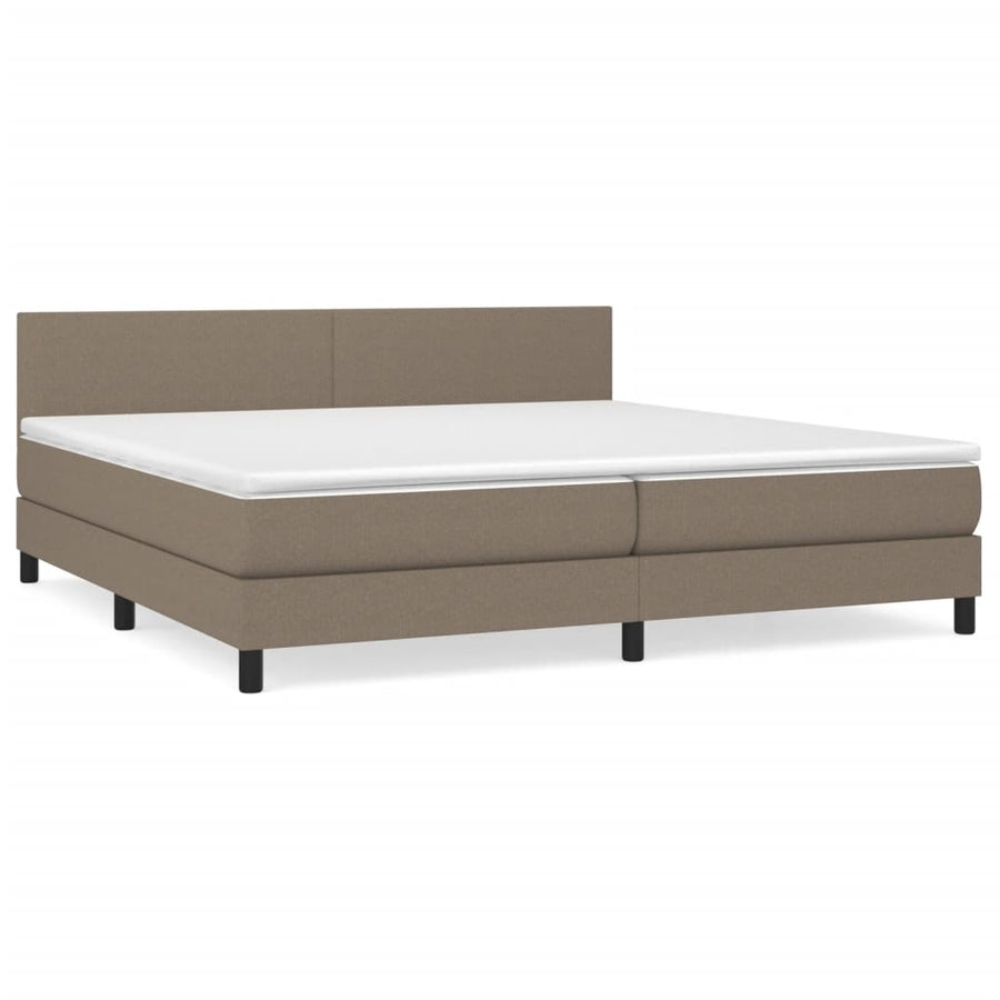 Boxspring Met Matras Stof Taupe 200 x 200 cm Effen ontwerp