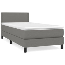 Boxspring Met Matras Stof Donkergrijs 90 x 190 cm Effen met spijkers