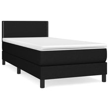Boxspring Met Matras Stof Zwart 90 x 190 cm Effen met spijkers