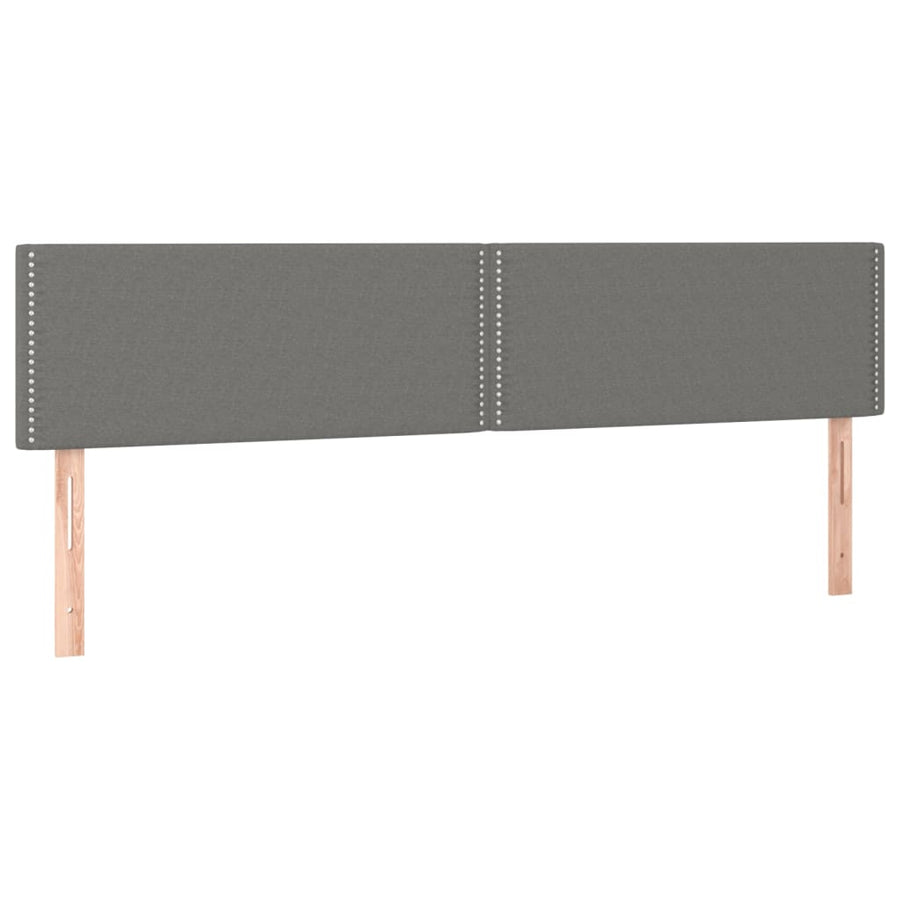 Boxspring Met Matras Stof Donkergrijs 180 x 200 cm Effen met spijkers