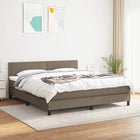 Boxspring Met Matras Stof Taupe 180X200 Cm Taupe 180 x 200 cm Effen met spijkers