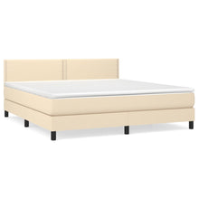 Boxspring Met Matras Stof Kleurig Crème 180 x 200 cm Effen met spijkers