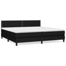 Boxspring Met Matras Stof Zwart 200 x 200 cm Effen met spijkers