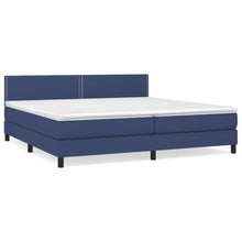 Boxspring Met Matras Stof Blauw 200 x 200 cm Effen met spijkers
