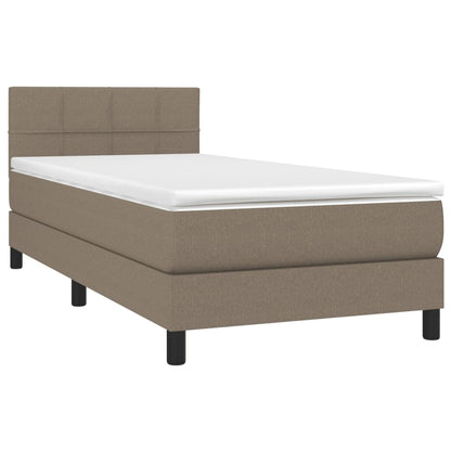 Boxspring met matras stof taupe 90x190 cm 90 x 190 cm Taupe