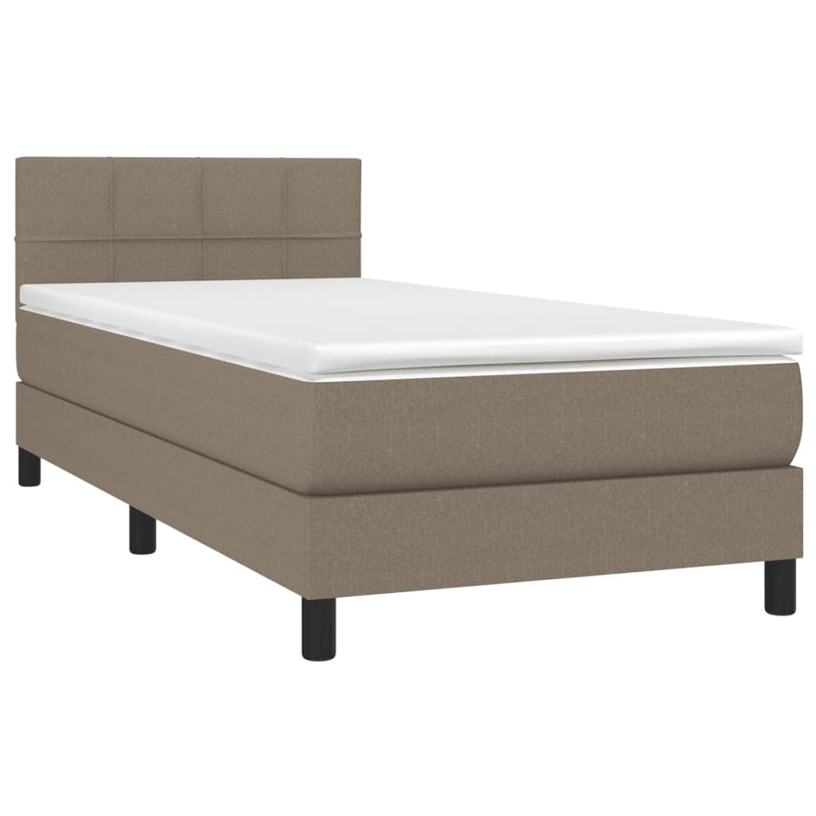 Boxspring met matras stof taupe 90x190 cm 90 x 190 cm Taupe