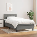 Boxspring met matras stof donkergrijs 90x200 cm