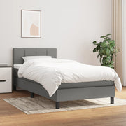 Boxspring 90x200 cm donkergrijs met matras