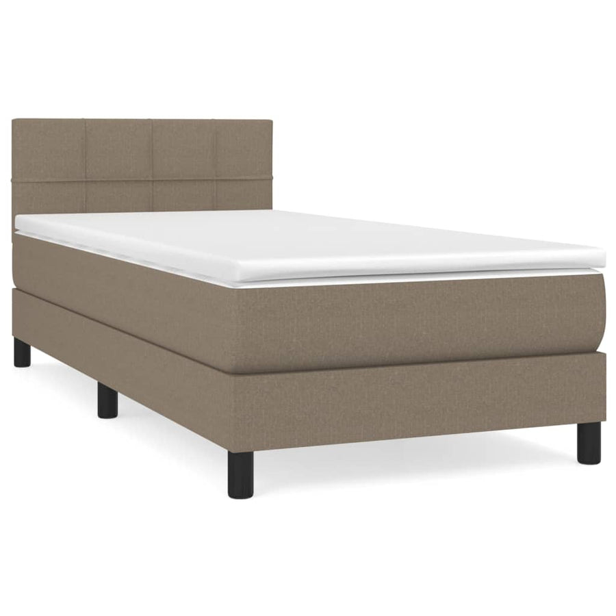 Boxspring met matras stof taupe 90x200 cm 90 x 200 cm Taupe