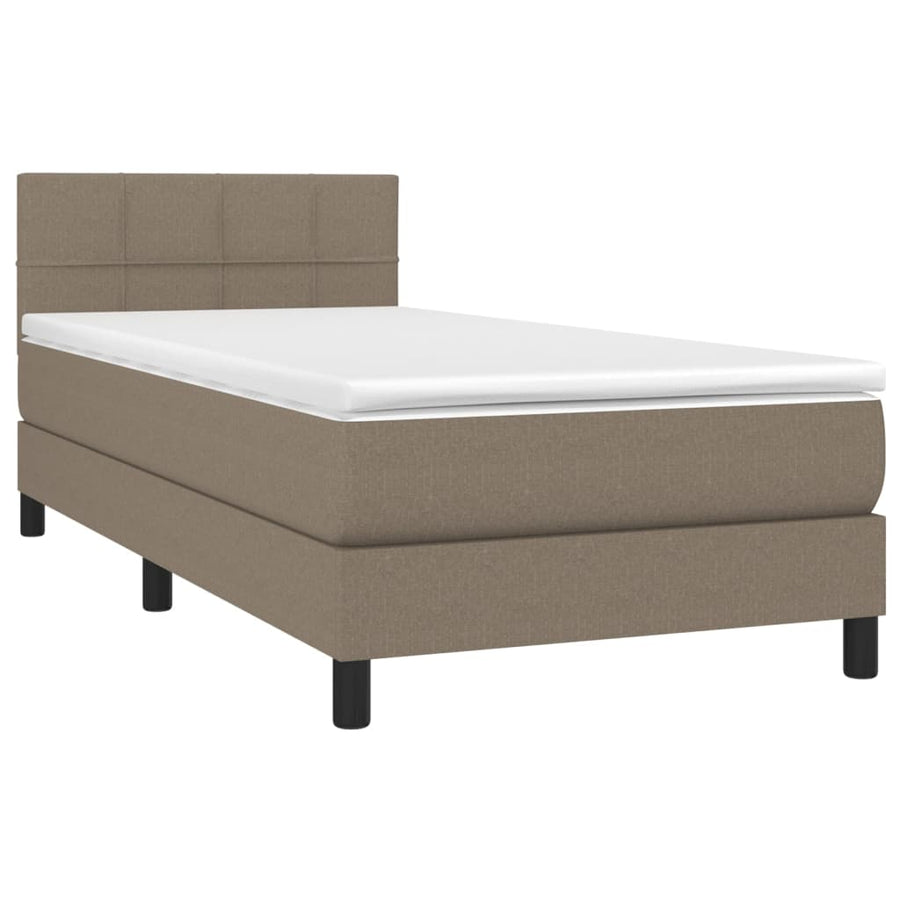 Boxspring met matras stof taupe 90x200 cm 90 x 200 cm Taupe