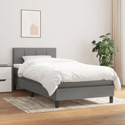 Boxspring met matras 100x200 cm donkergrijs