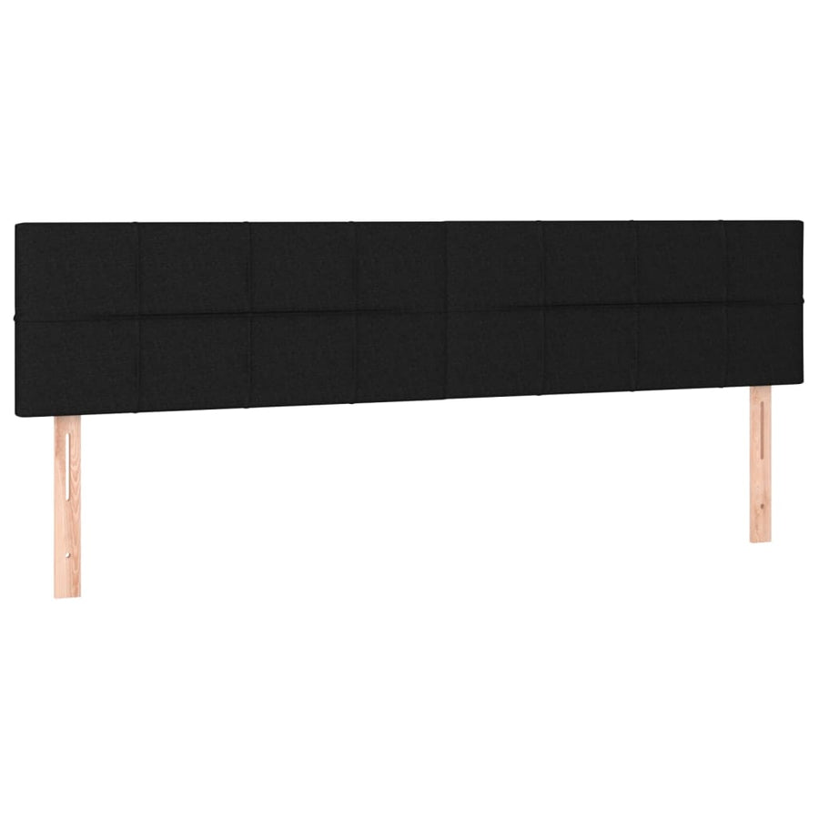 Boxspring Met Matras Stof Zwart 200 x 200 cm Blok met vierkanten