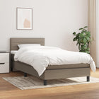 Boxspring met matras stof taupe 80x200 cm 80 x 200 cm Horizontale strepen