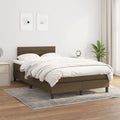 Boxspring met matras stof donkerbruin 120x200 cm