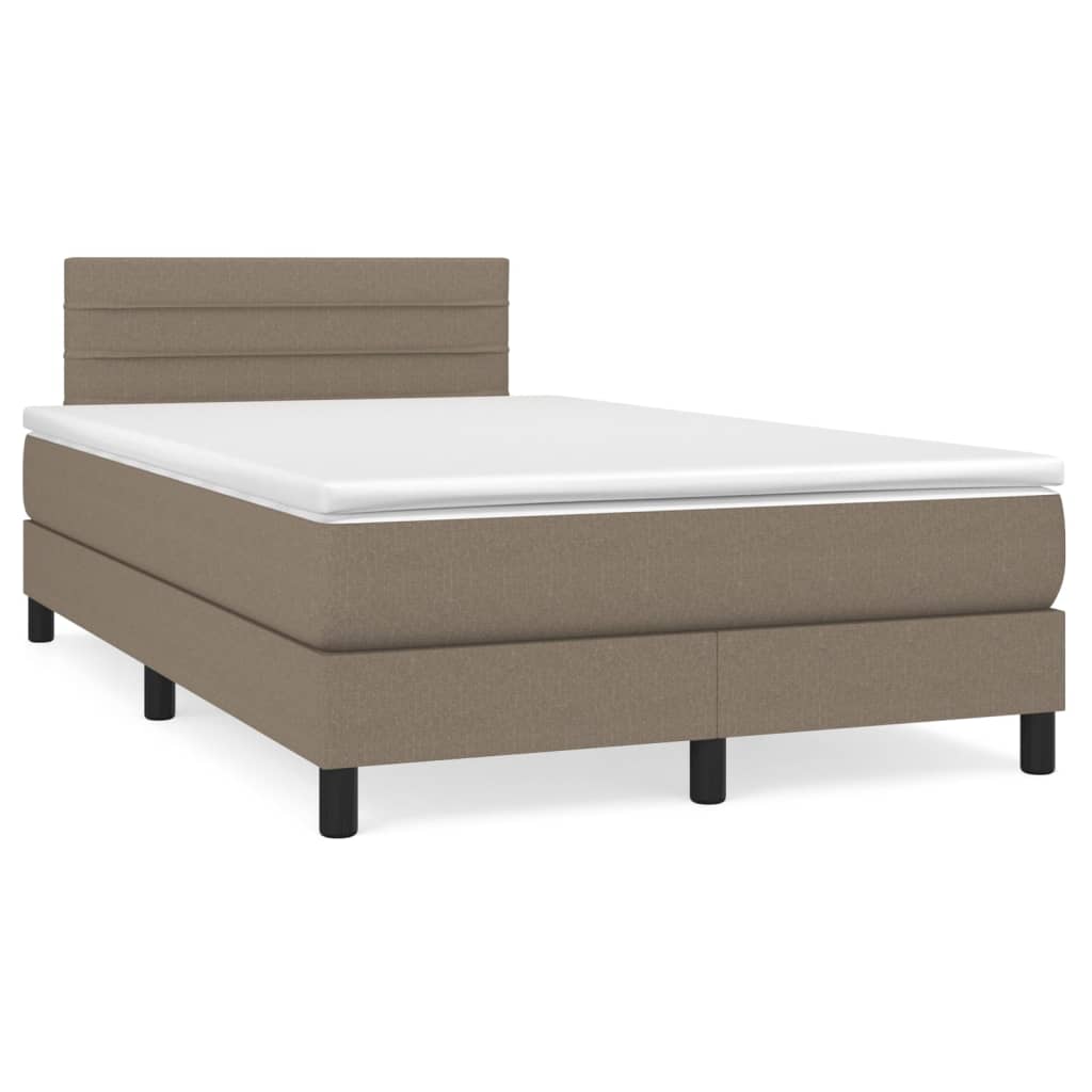 Boxspring met matras stof taupe 120x200 cm 120 x 200 cm Taupe