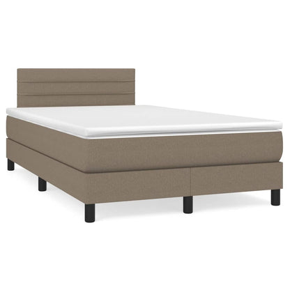 Boxspring met matras stof taupe 120x200 cm 120 x 200 cm Taupe