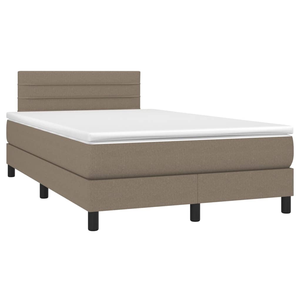 Boxspring met matras stof taupe 120x200 cm 120 x 200 cm Taupe