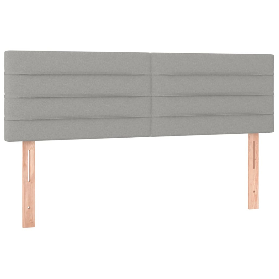 Boxspring Met Matras Stof Lichtgrijs 140 x 190 cm Horizontale strepen