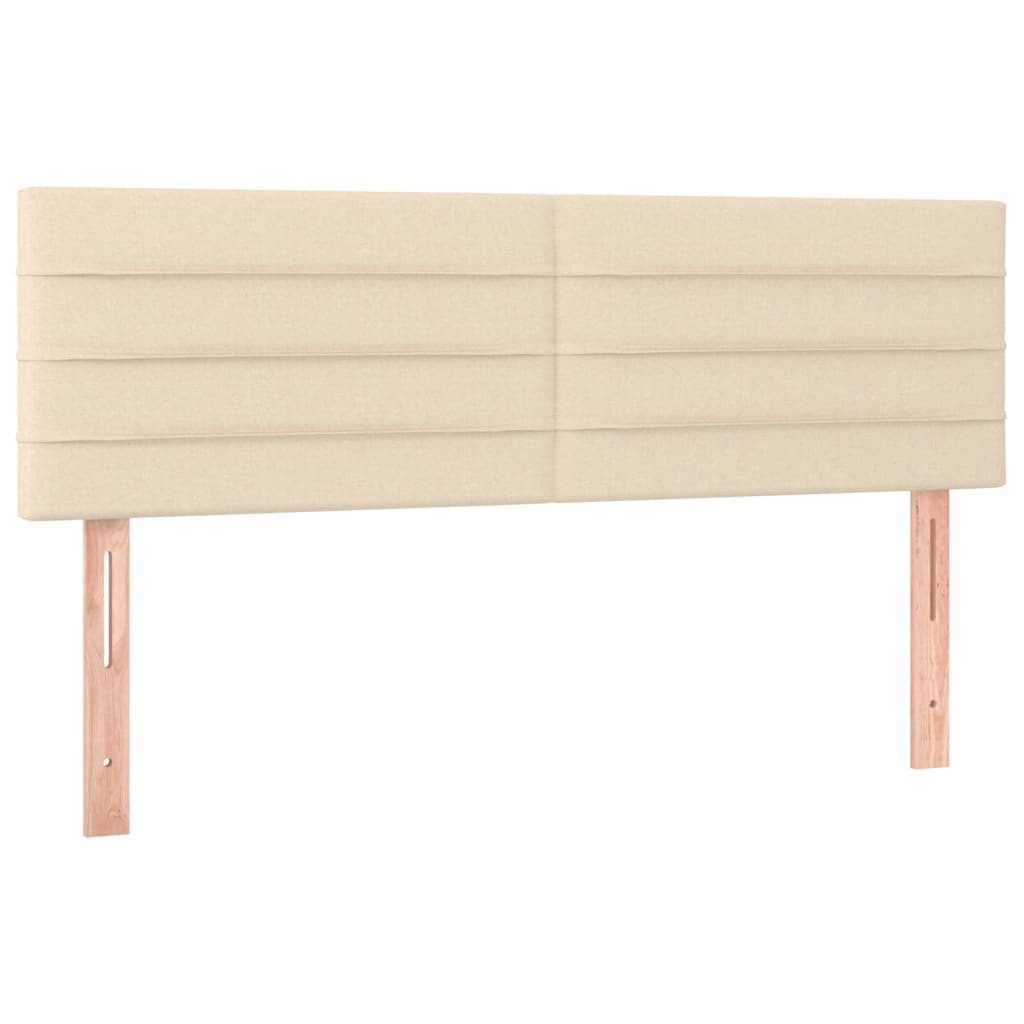 Boxspring met matras stof crèmekleurig 140x190 cm 140 x 190 cm Horizontale strepen